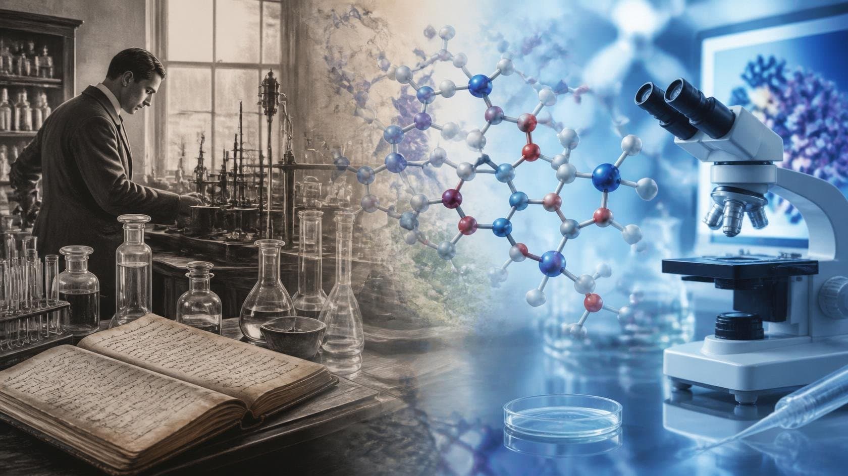 Illustration: Peptide discovery history, 1901–2026
