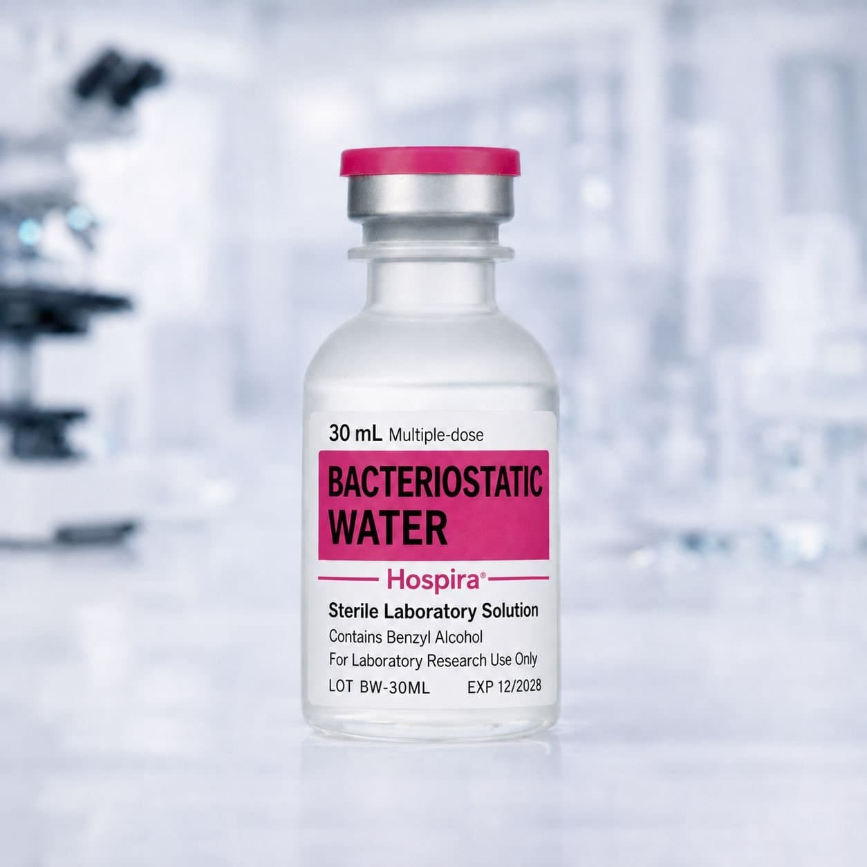 Diagram for the Hospira bacteriostatic water laboratory note